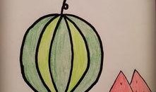 小孩吃瓜简笔画,小孩吃瓜简笔画描绘夏日欢乐时光